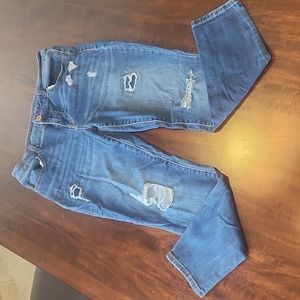 Maurices distressed, mid-rise, jeans, medium wash, skinny, short, 26inseam, M
